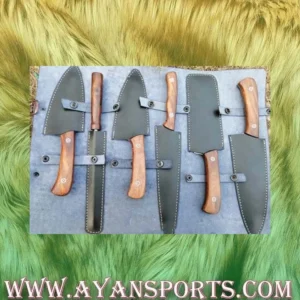 Alternative view of DAMASCUS 6 PCS CHEF SET WITH LEATHER ROLL KIT
