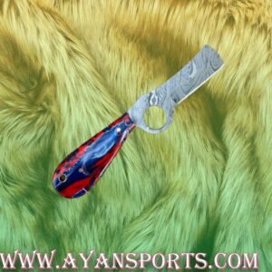 CUSTOM HANDMADE DAMASCUS COWBOY BULL CUTTER KNIFE WITH LEATHER SHEATH