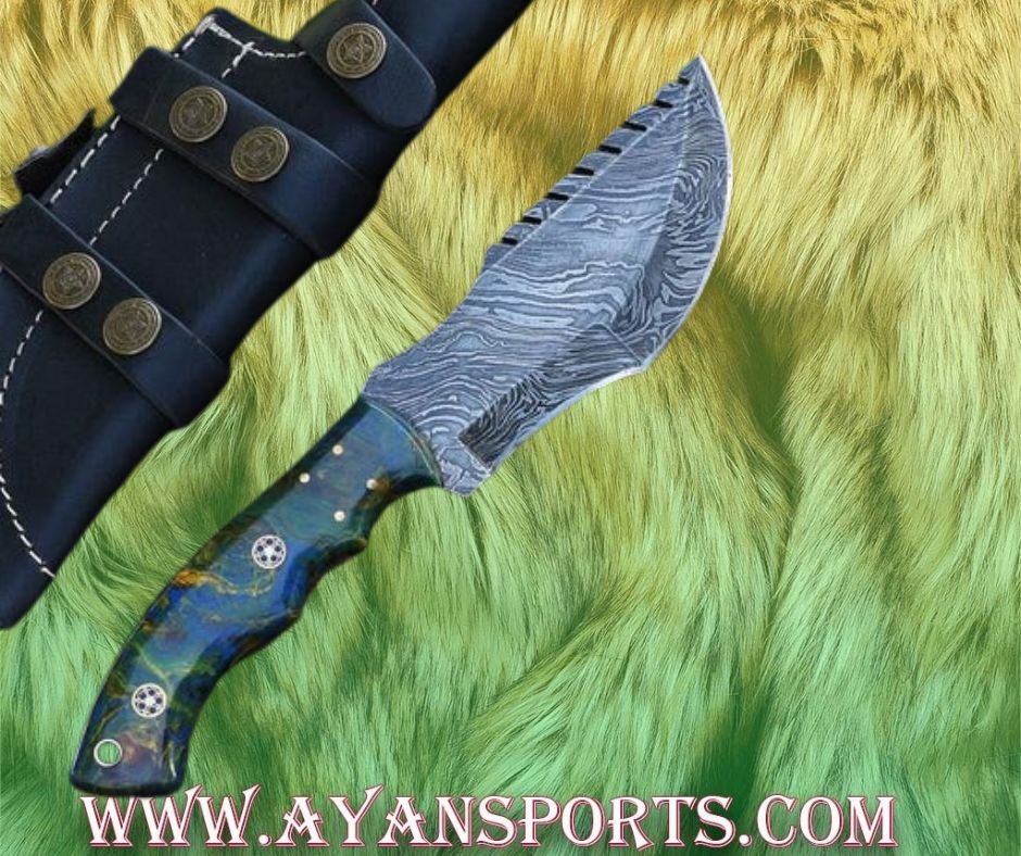 Custom Handmade Damascus Tracker knife With Leather Sheath - Image 4